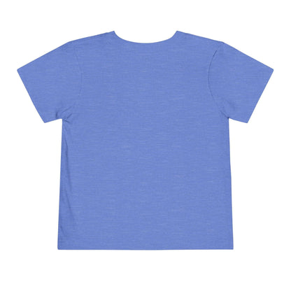 Back view of blue toddler's funny nap time t-shirt, 100% Airlume cotton, Bella Canvas brand. Ideal for kids' wardrobe.