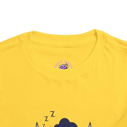 Yellow toddler t-shirt with funny nap time graphic on Bella Canvas cotton, perfect casual wear for kids.